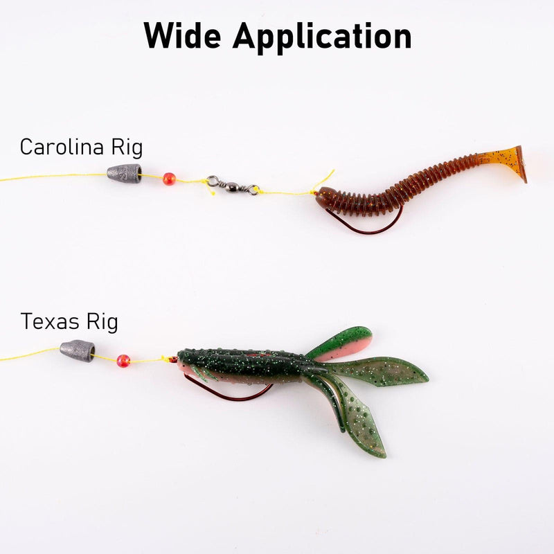 Dr.Fish 100pcs Red Offset Shank Worm Hooks #6-#5/0
