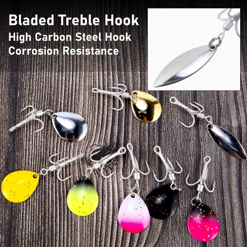 Dr.Fish10pcs Fishing Blade Spinner Hooks Fishing Lures - Dr.Fish Tackles