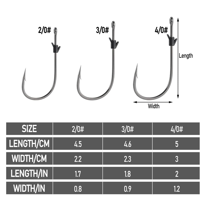 Dr.Fish 20pcs Flipping Hooks 2/0# to 4/0#
