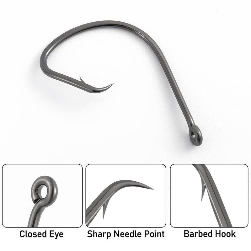 Dr.Fish 100pcs Strong Circle Hooks #1-#10/0