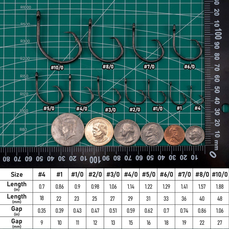 Dr.Fish 30pcs 3X Strong Circle Hook #4-#10/0