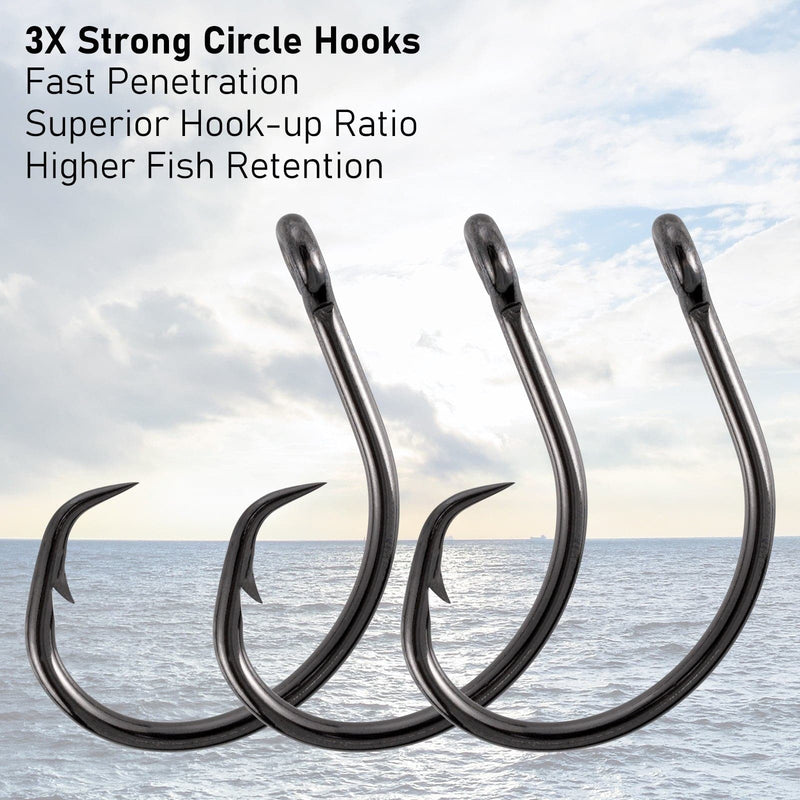 Dr.Fish 30pcs 3X Strong Circle Hook #4-#10/0