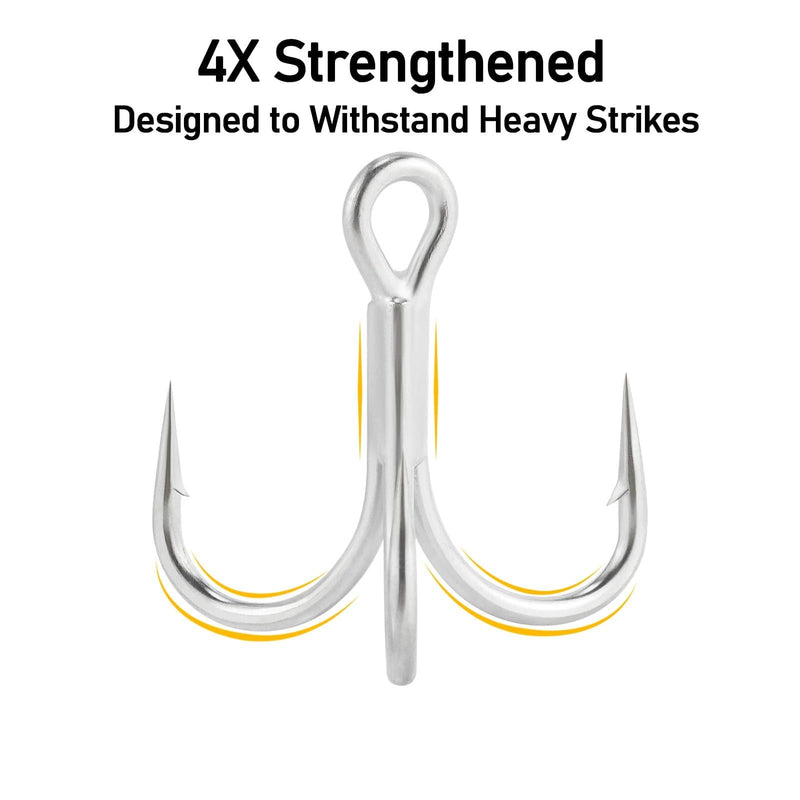 Dr.Fish 30pcs 4X Treble Hooks #8-#3/0
