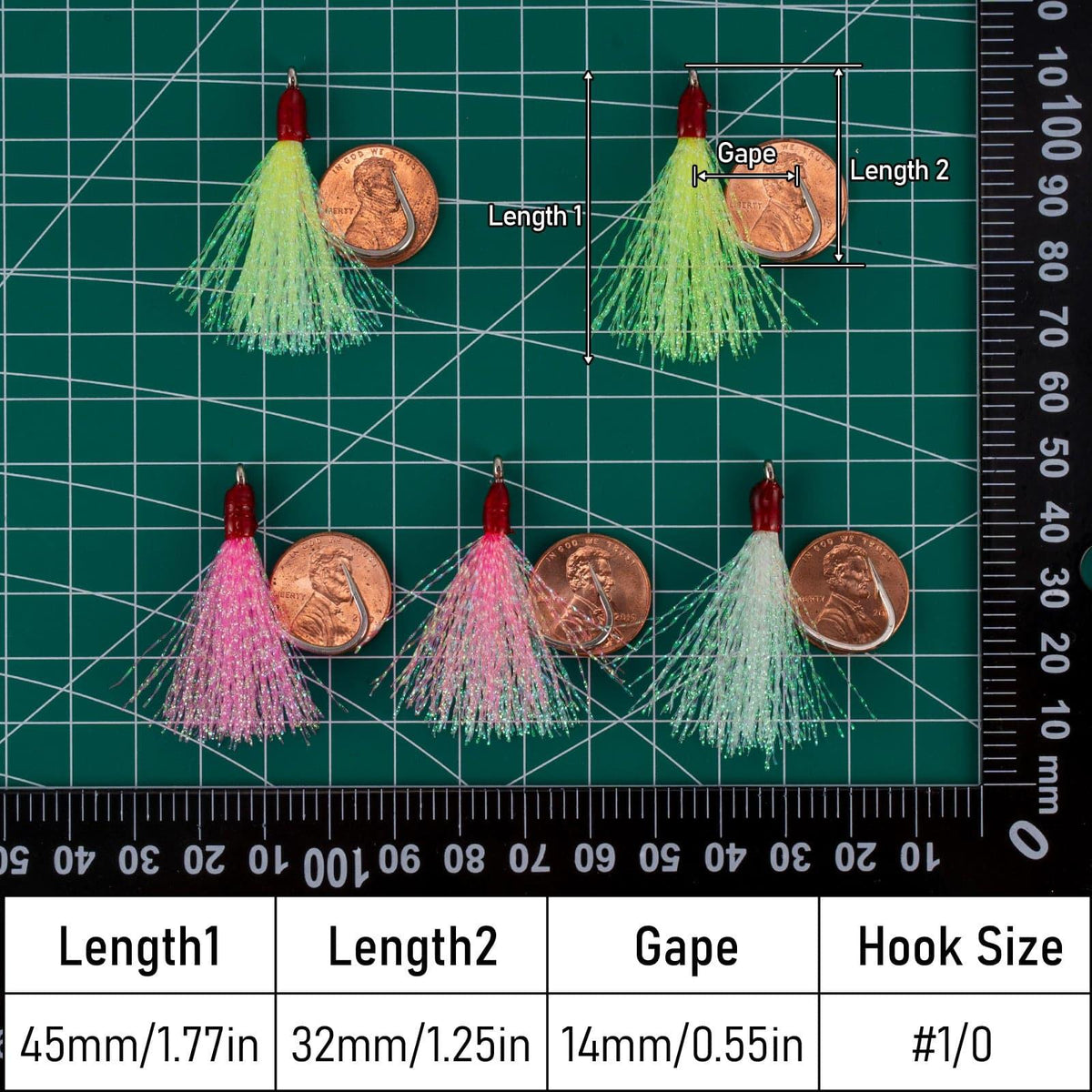 Dr.Fish 15pcs Striper Flounder Rig 0.55-1.77'' - Dr.Fish Tackles