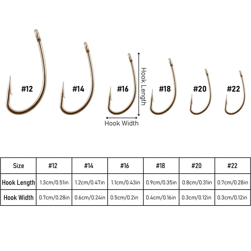 Dr.Fish 100pcs  Gold/Silver Fly Tying HooK #12-#22