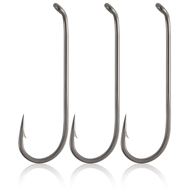 Dr.Fish 100pcs Long Shank Fishing Hooks 14#-4#