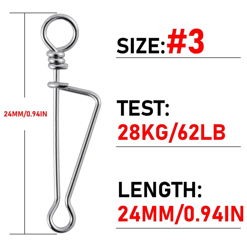 Dr.fish 20pcs Quick Change Clip Hook Lure Connector 13-209lb