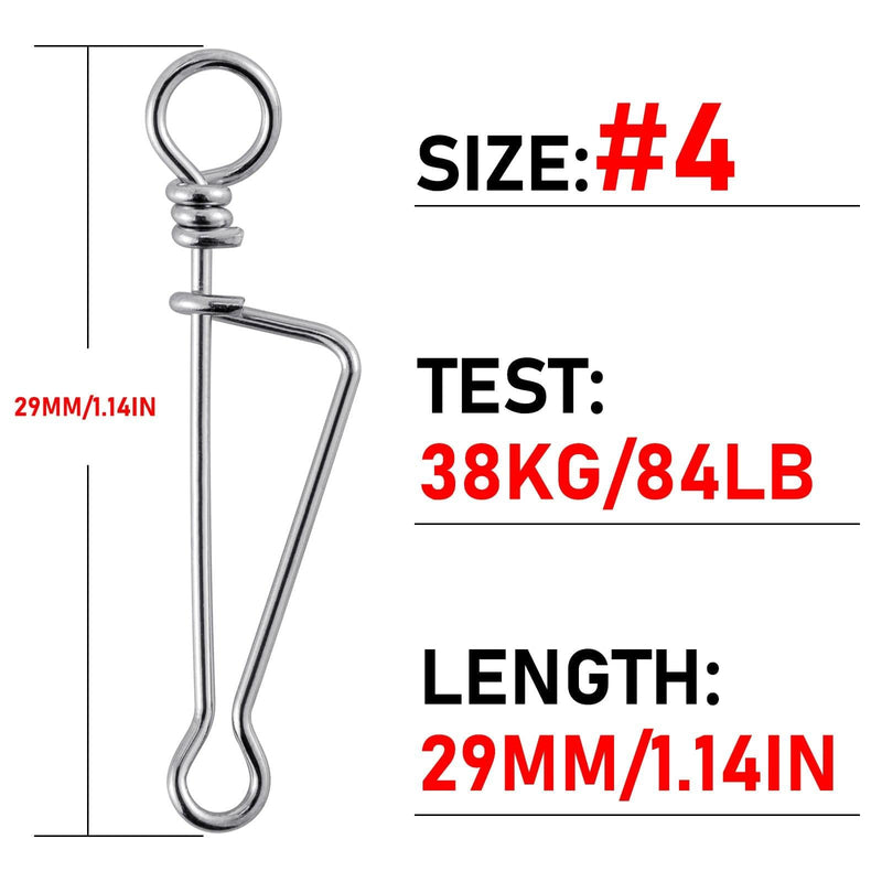 Dr.fish 20pcs Quick Change Clip Hook Lure Connector 13-209lb