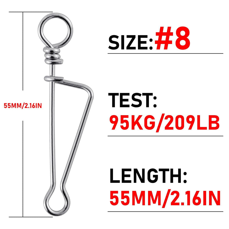 Dr.fish 20pcs Quick Change Clip Hook Lure Connector 13-209lb
