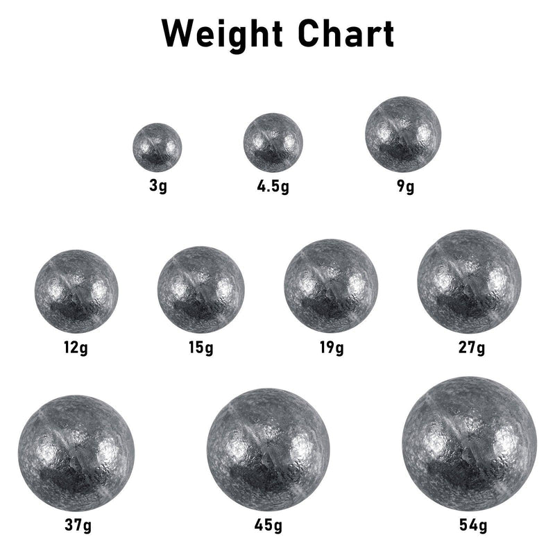 Dr.Fish 12pcs Bulk Ball Sinker Drilled In-line Weight  3-54g - Dr.Fish Tackles