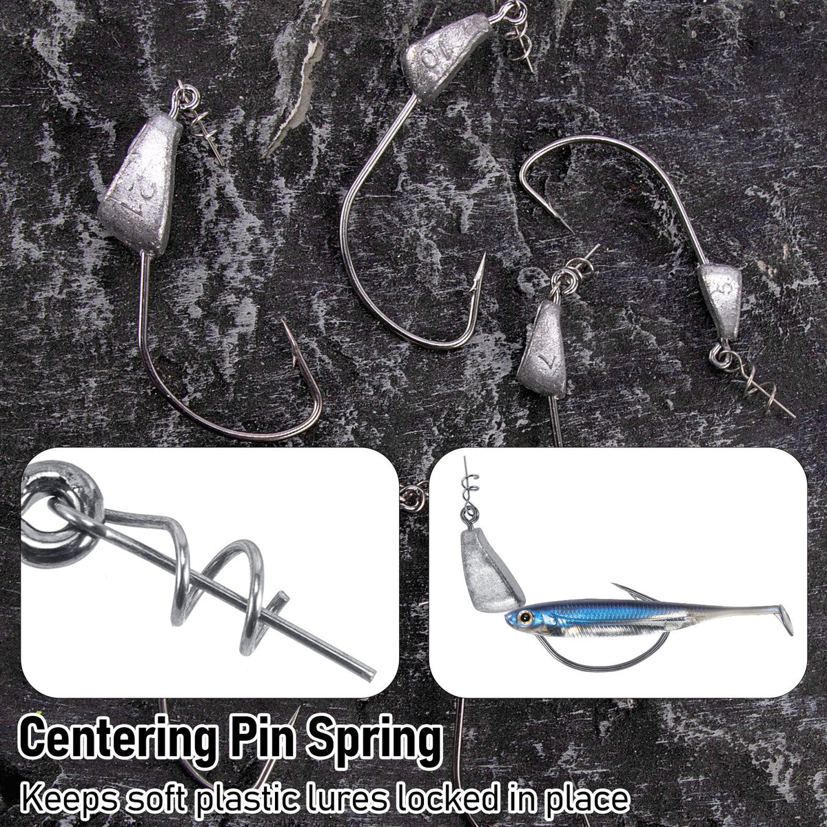 Dr.Fish 10pcs Worm Hooks Texas Jig Head 1/8-3/4oz - Dr.Fish Tackles