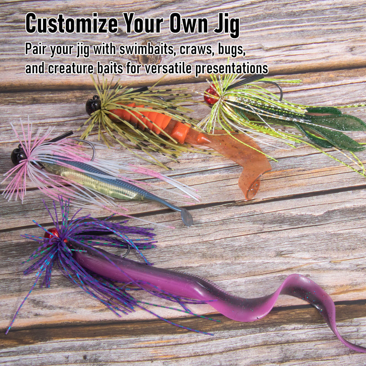 Dr.Fish 2pcs Football Jigs with Silicone Skirts 3/16oz–3/8oz