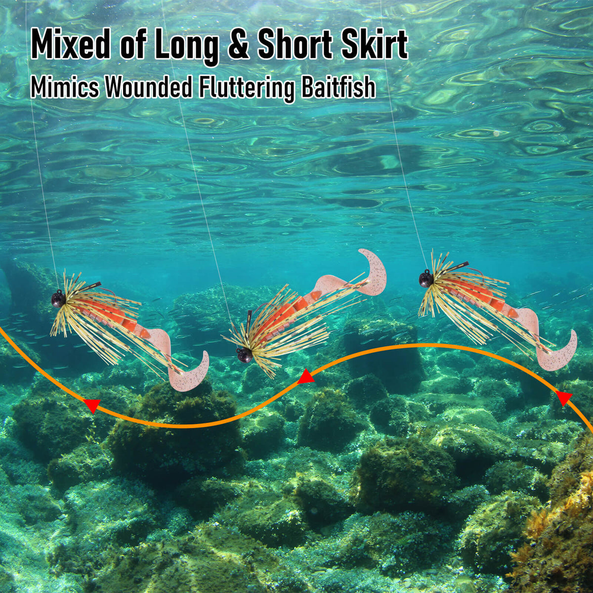 Dr.Fish 2pcs Football Jigs with Silicone Skirts 3/16oz–3/8oz