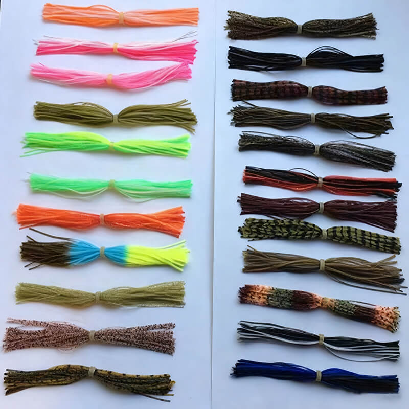 Dr.Fish 10/20pcs 44 Strands Silicone Skirts Jig Heads