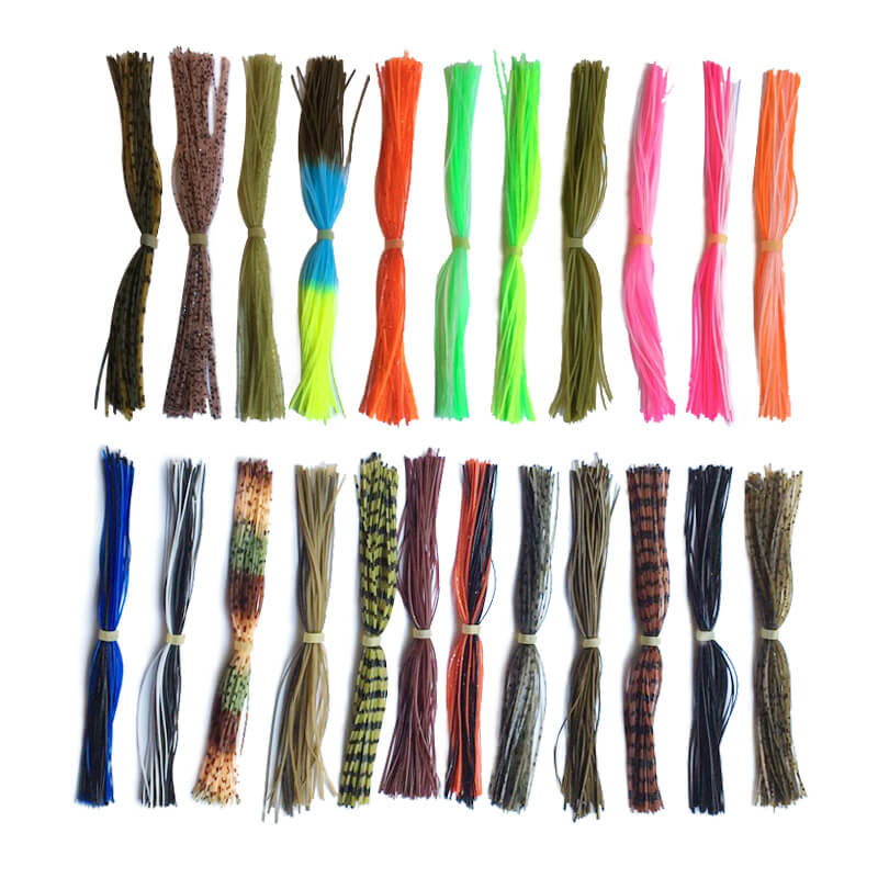 Dr.Fish 10/20pcs 44 Strands Silicone Skirts Jig Heads