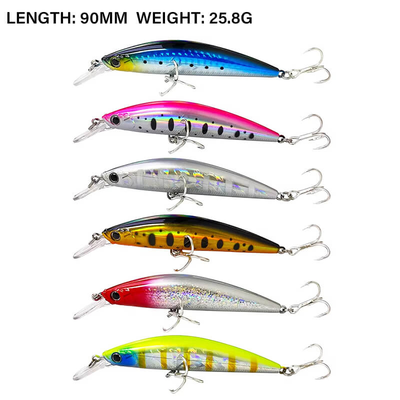 Dr.Fish 2pcs Sinking Minnow Fishing Lure 3.54''