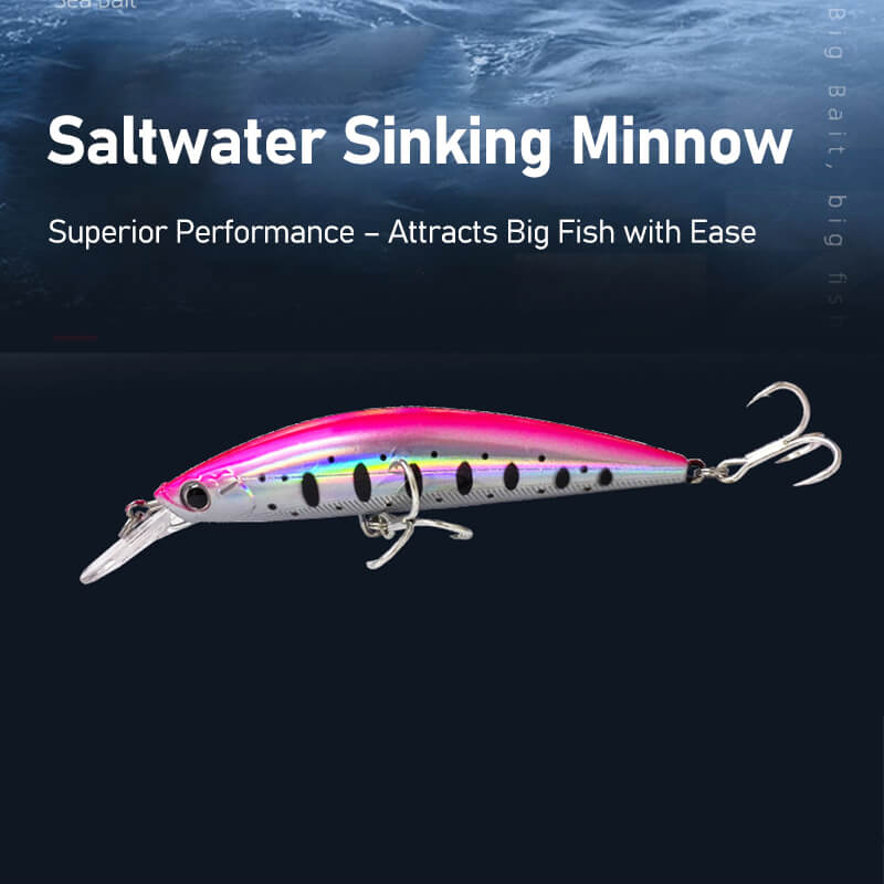 Dr.Fish 2pcs Sinking Minnow Fishing Lure 3.54''