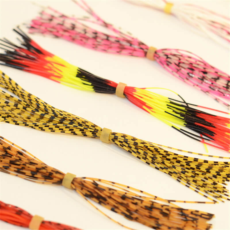 Dr.Fish 10/20pcs 44 Strands Silicone Skirts Jig Heads