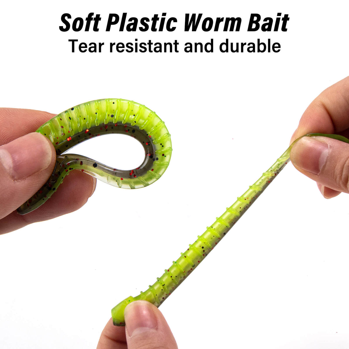 Dr.Fish 20pcs Flat Tail Soft Plastic Baits 3.3"