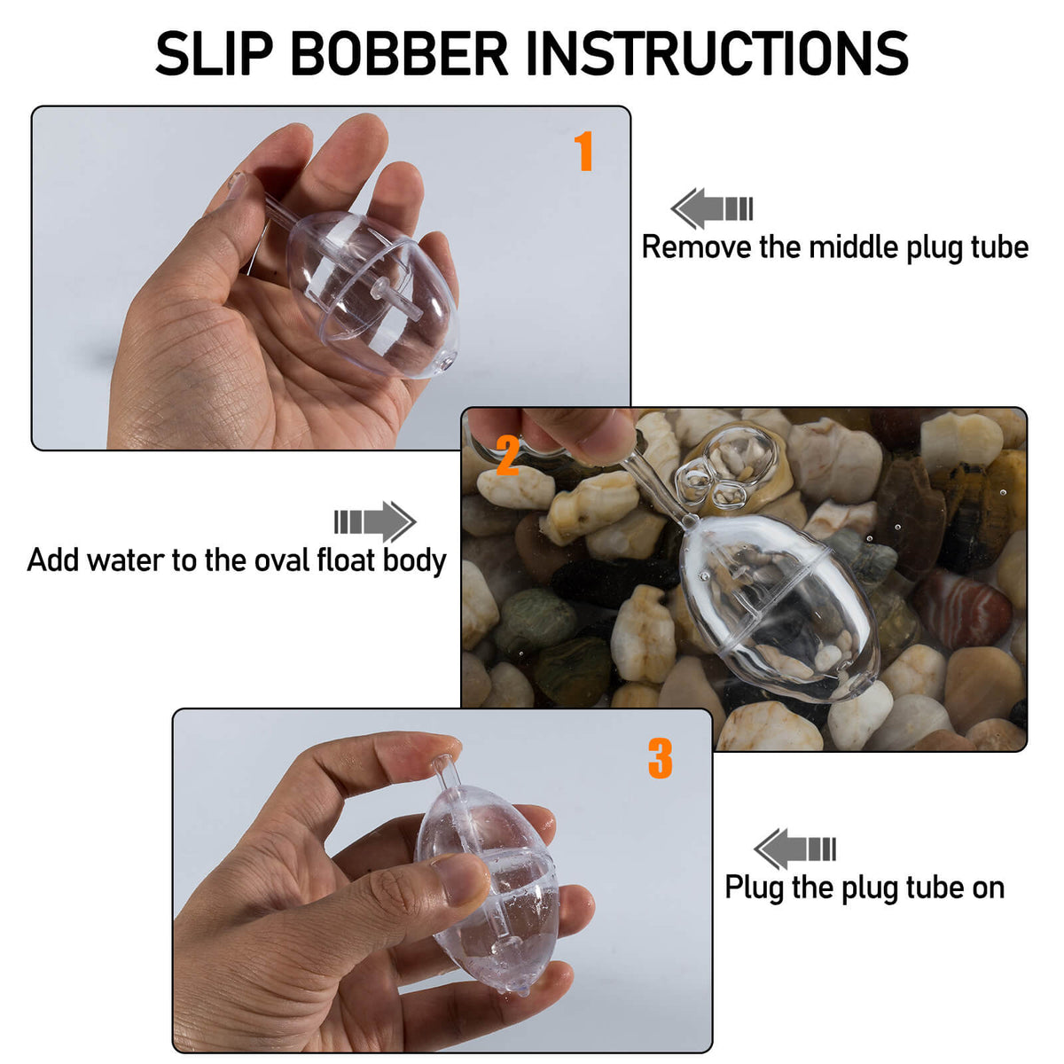 Dr.Fish 10pcs Fishing Slip Cast Floats 3 Sizes