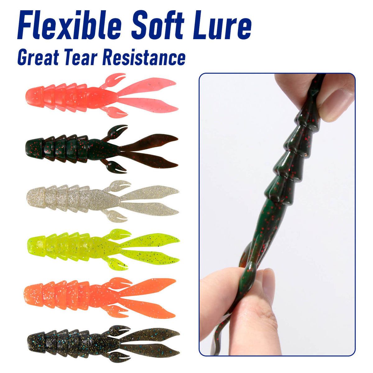 Dr.Fish 10pcs Crawfish Plastic Soft Bait 4''/4.7''