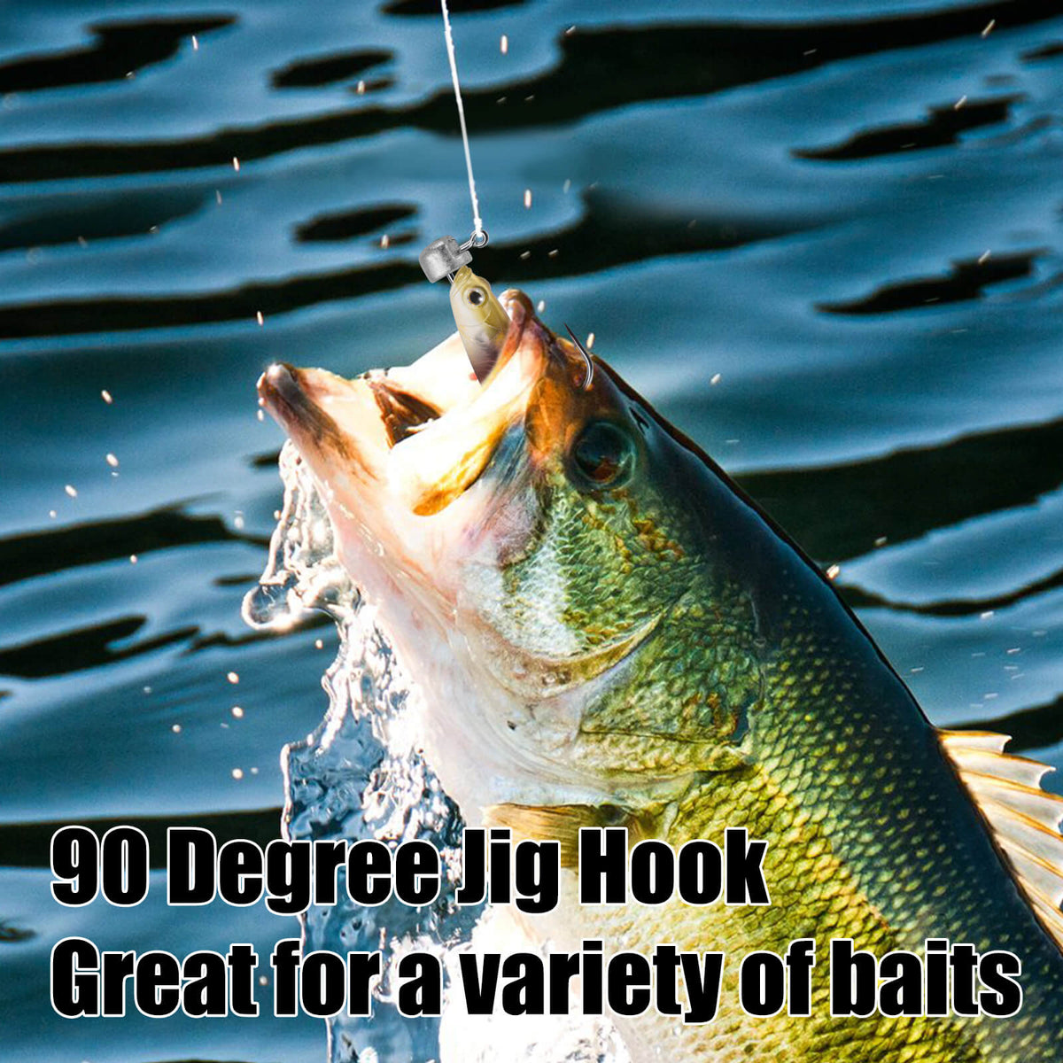 Dr.Fish 100pcs 90 Degree Aberdeen Jig Hooks #10-#5/0