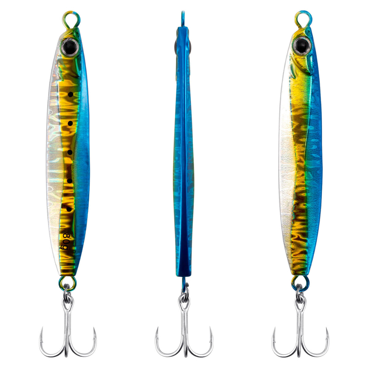 Dr.Fish 3pcs saltwater glow fishing jigs in multiple colors