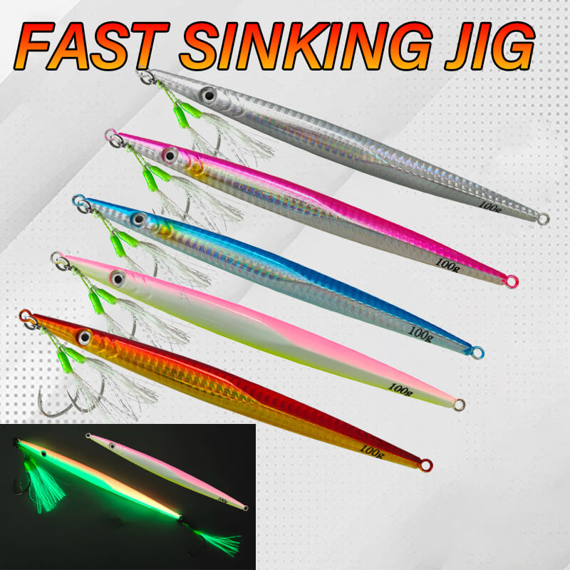 Dr.Fish Fast Sinking Glow Jigging Lure 80g to 400g