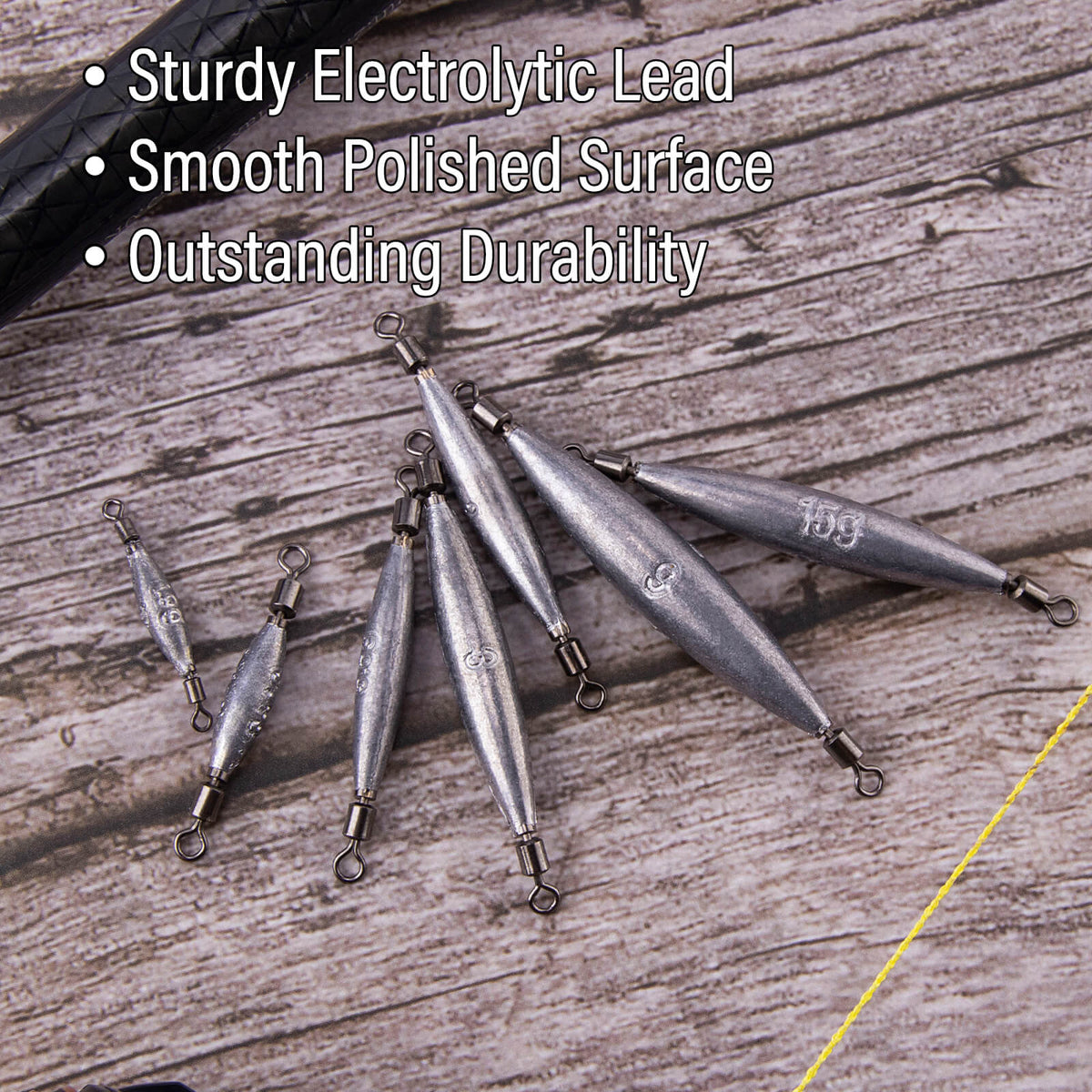 Dr.Fish 20pcs Inline Trolling Weights with Barrel Swivels 1/16oz-3/4oz