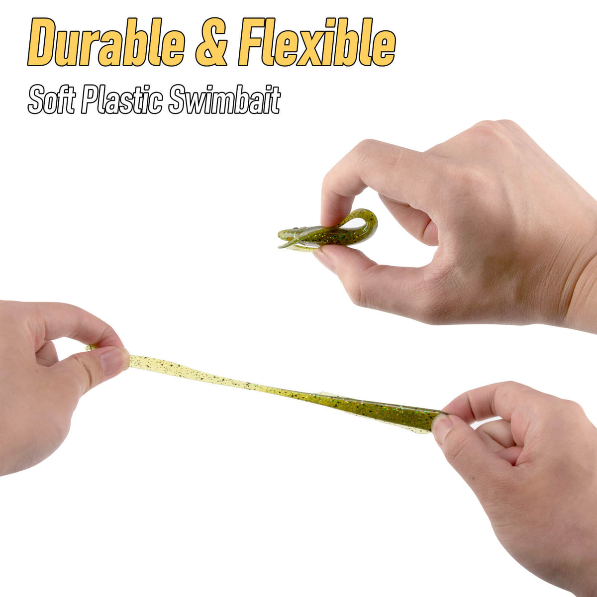 Dr.Fish 20pcs Grub Worm Soft Baits 3.7"
