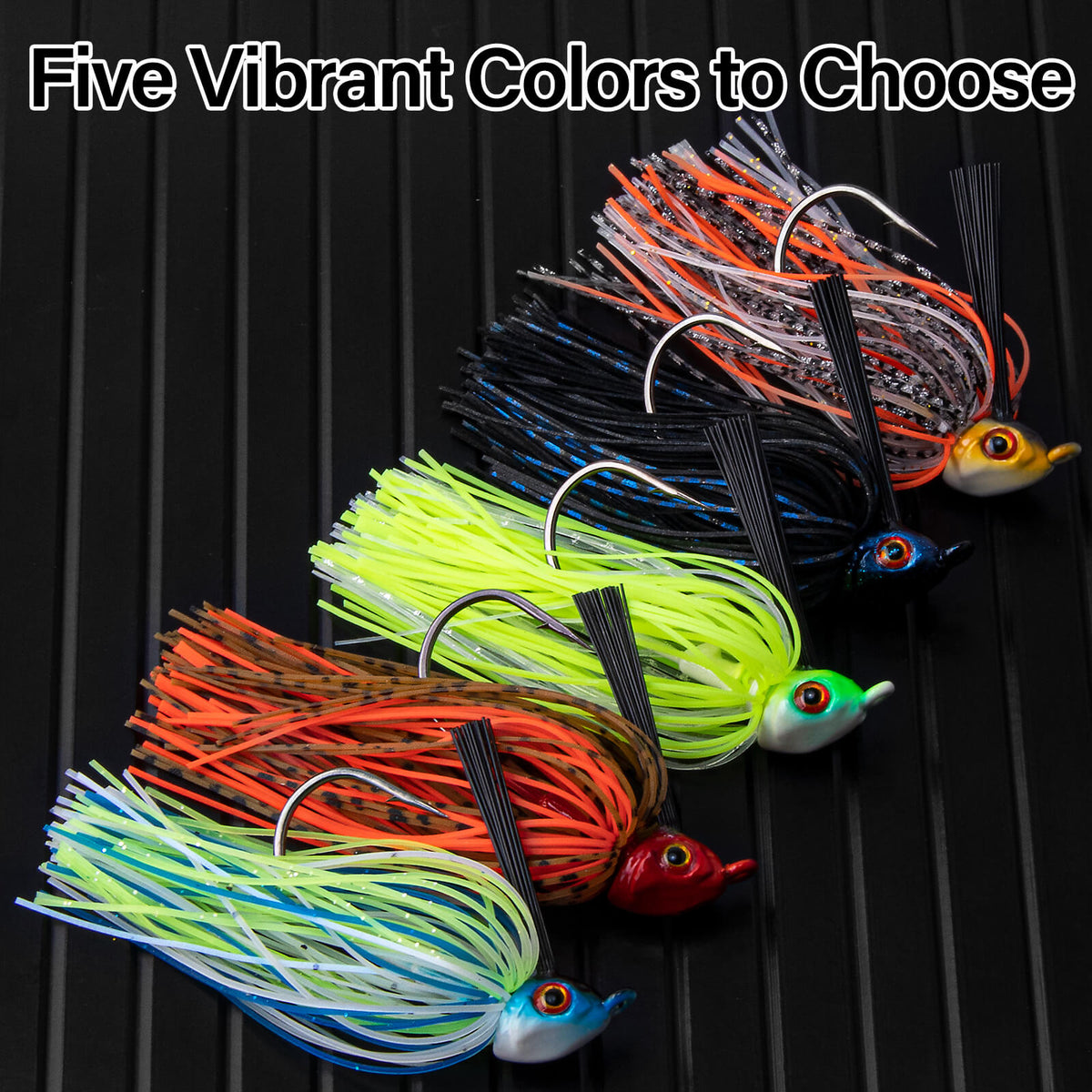 Dr.Fish 2pcs Weedless Bass Swim Jigs 3/8oz-1/2oz