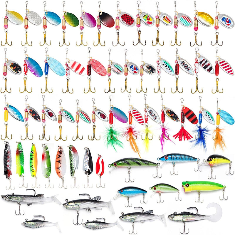 Dr.Fish Tackle Bag with 5 Boxes & 60 Lures Kit