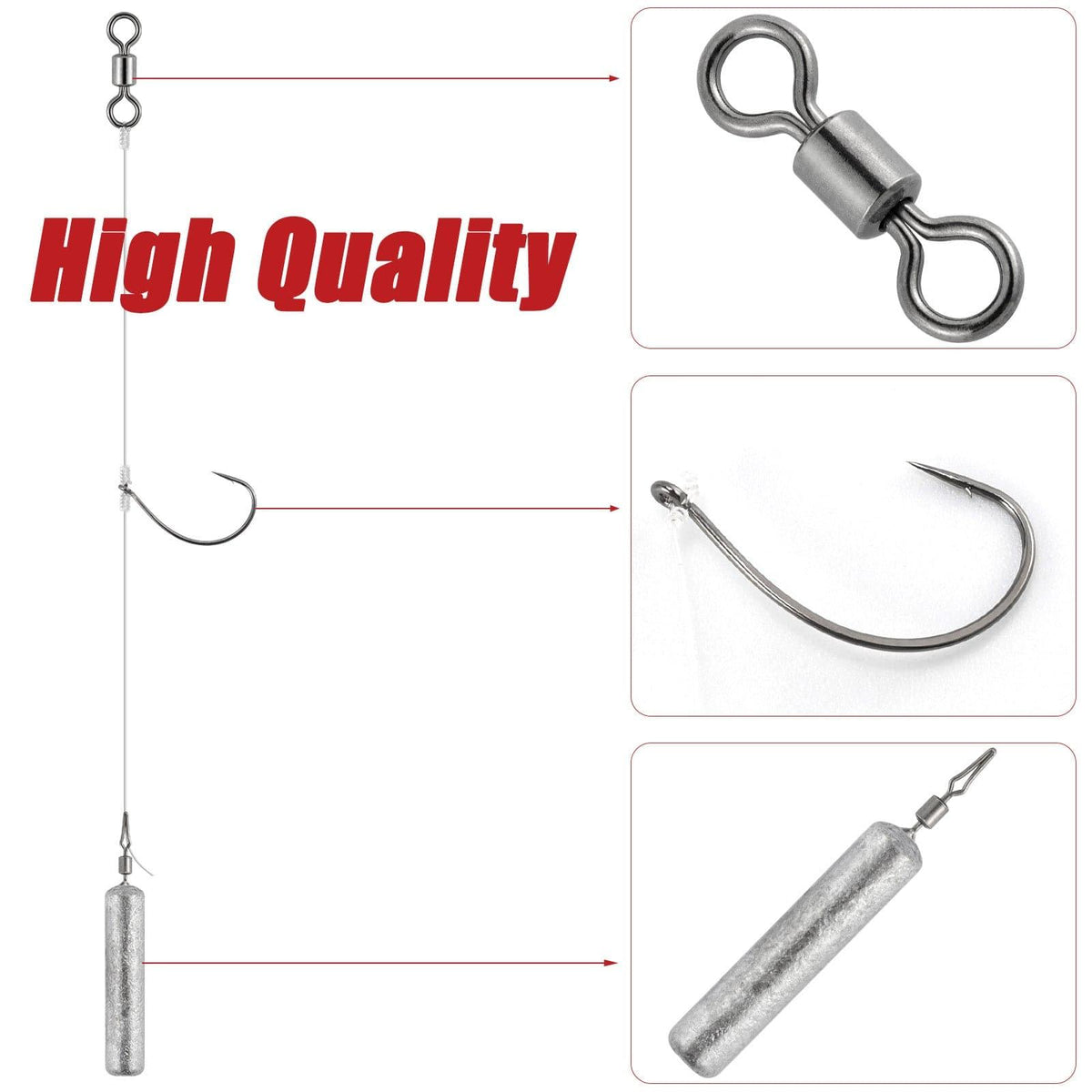 Dr.Fish 10pcs Ready Tied Drop Shot Rigs - Dr.Fish Tackles