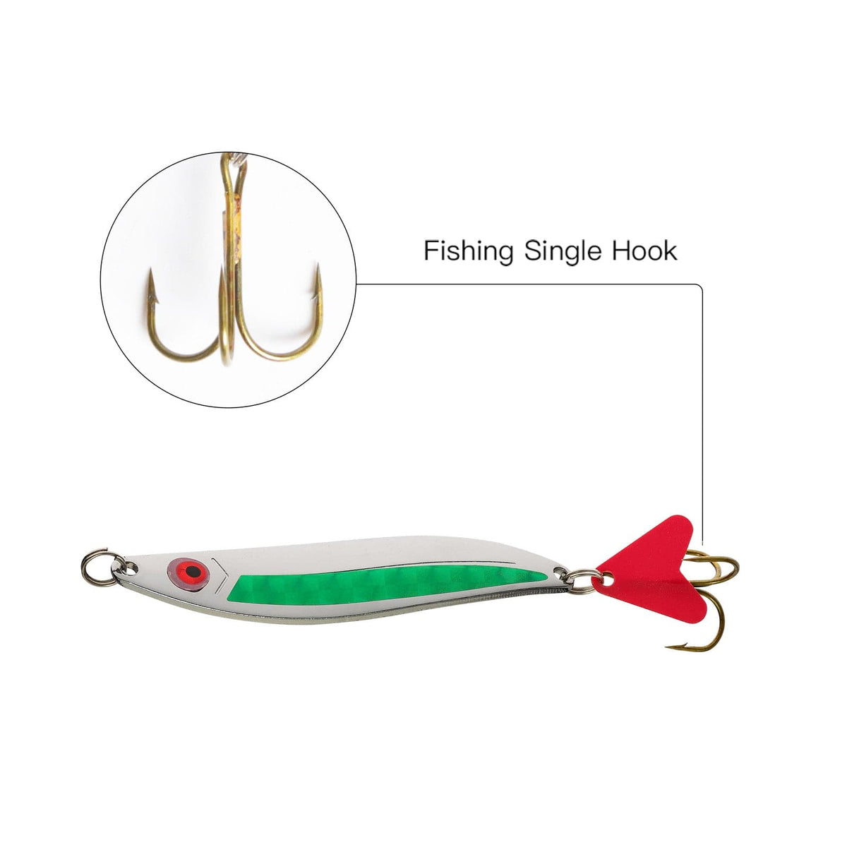 Dr.Fish 6pcs Flipper Tail Fishing Spoons
