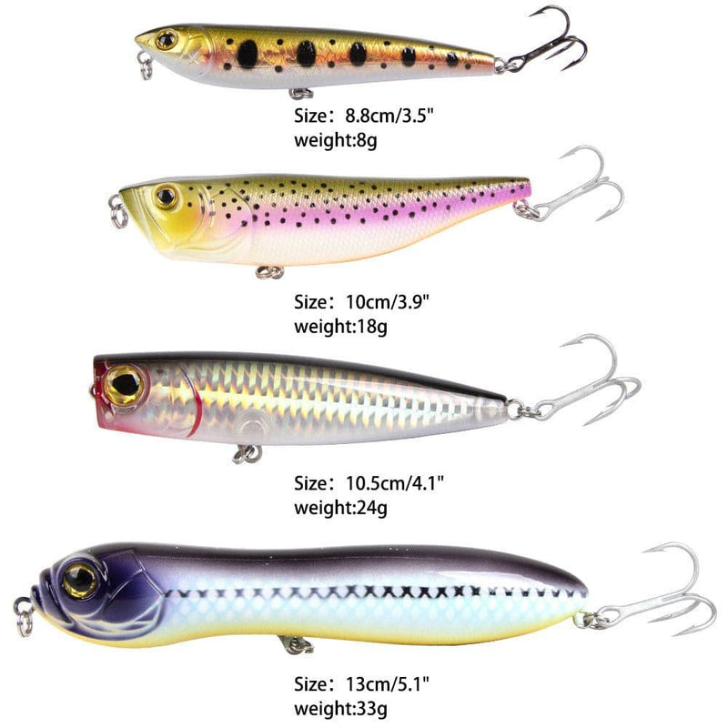 Dr.Fish 4pcs Topwater Hard Baits Kit - Dr.Fish Tackles