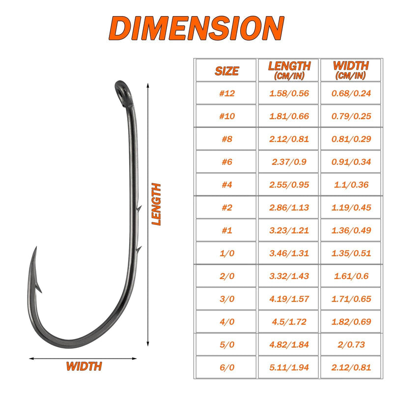 Dr.Fish 100pcs Baitholder Hooks #12 to 6/0