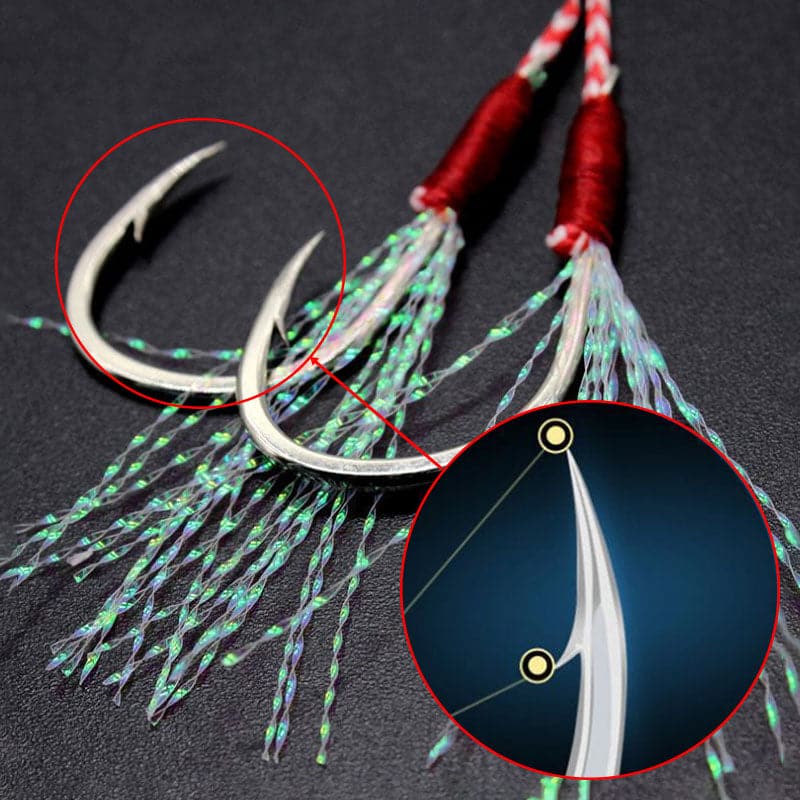 Fishing Hook - Double Assist Hooks for Jig Replacement Big Game