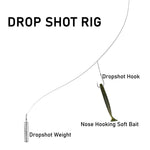 Dr.Fish 50pcs Drop Shot Hooks #2 to 3/0