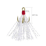 Dr.Fish 12pcs Dressed Treble Hooks