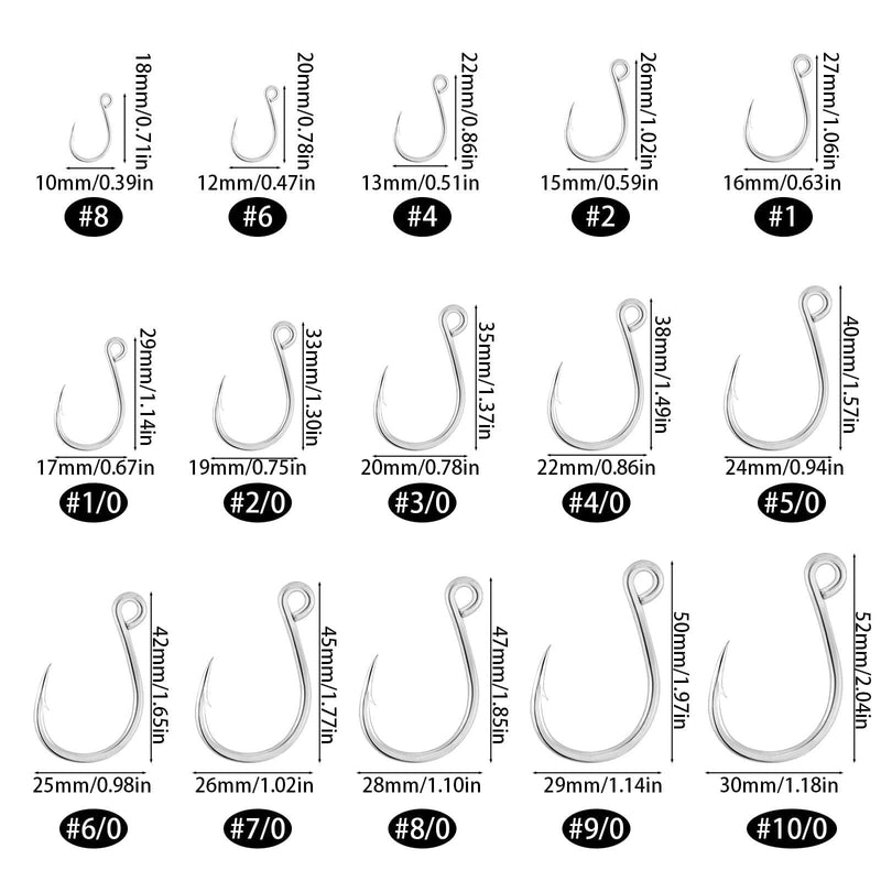 Hameçons Circle En Acier Inoxydable - Lot De 30 Pièces Taille 4/0 - Pour Pêche En Mer, Gros Poissons - 5