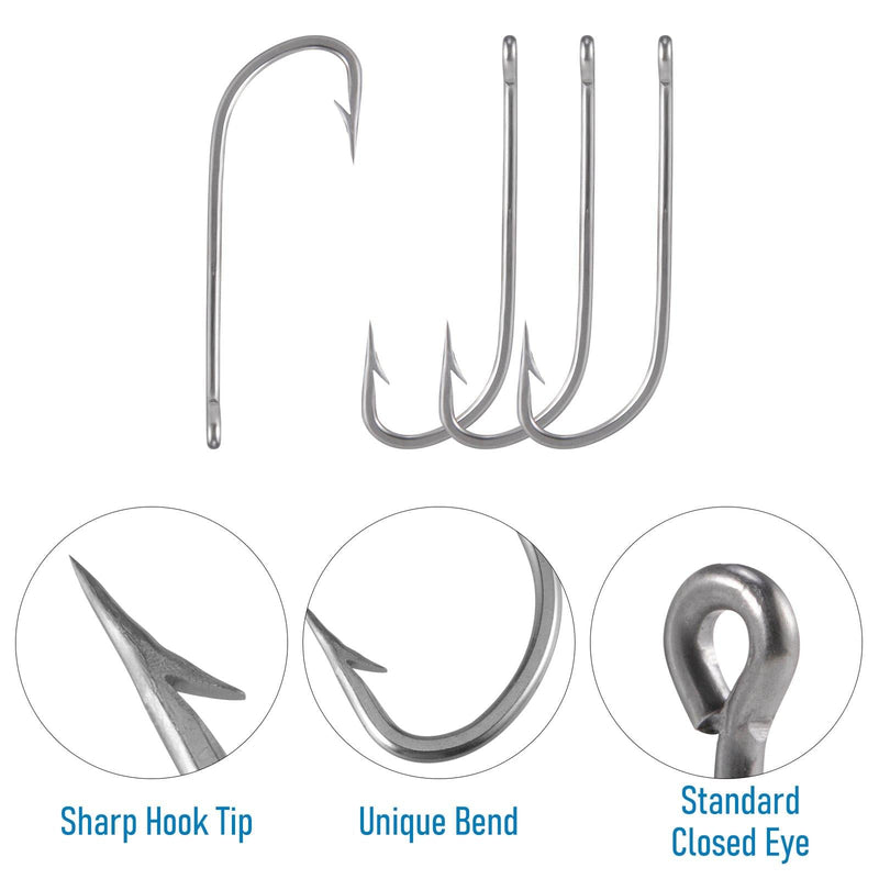 Dr.Fish 20/50pcs O'shaughnessy Hooks 1/0 to 10/0 - Dr.Fish Tackles