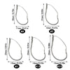 Dr.Fish 30pcs Weedless Worm Hooks #4 to 2/0
