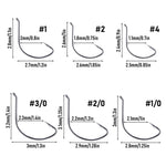 Dr.Fish 100pcs Wide Gap Hooks #4 to 3/0