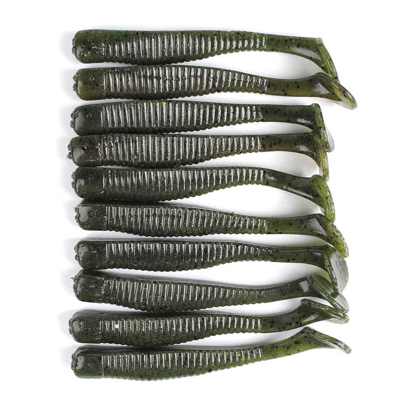 Dr.Fish 10pcs Paddle Tail Soft Baits 3''