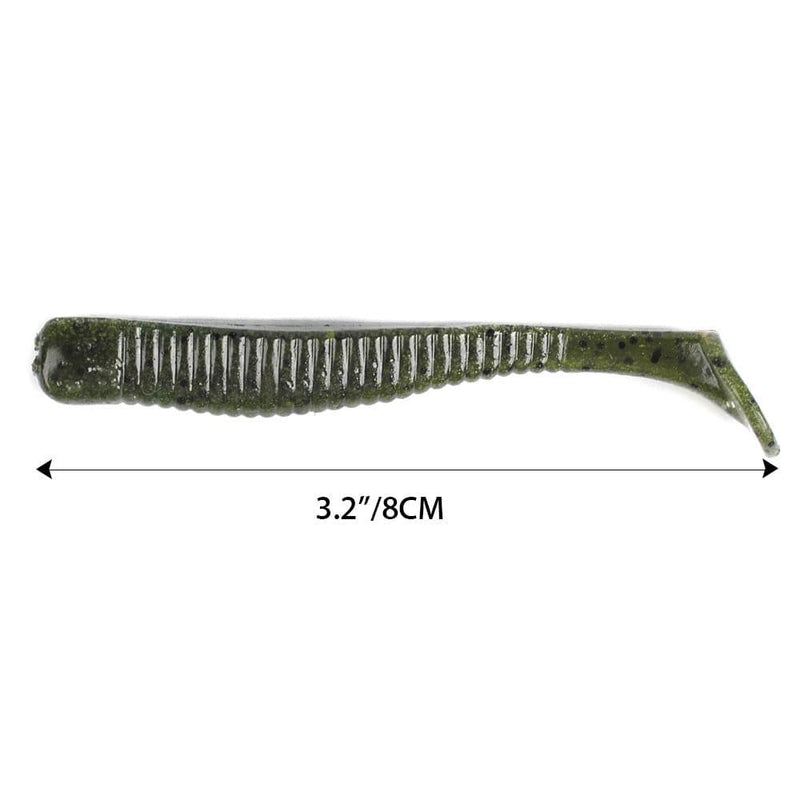 Dr.Fish 10pcs Paddle Tail Soft Baits 3''