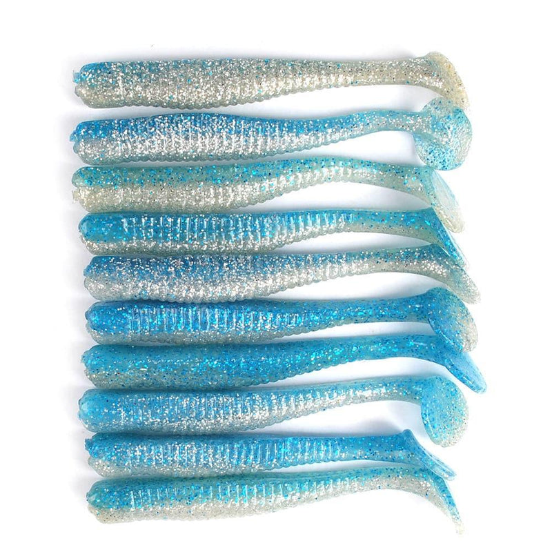 Dr.Fish 10pcs Paddle Tail Soft Baits 3''