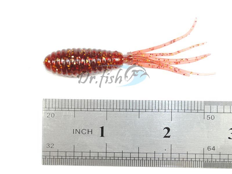 Dr.Fish 10pcs Soft Plastic Tail Worms 2.5''