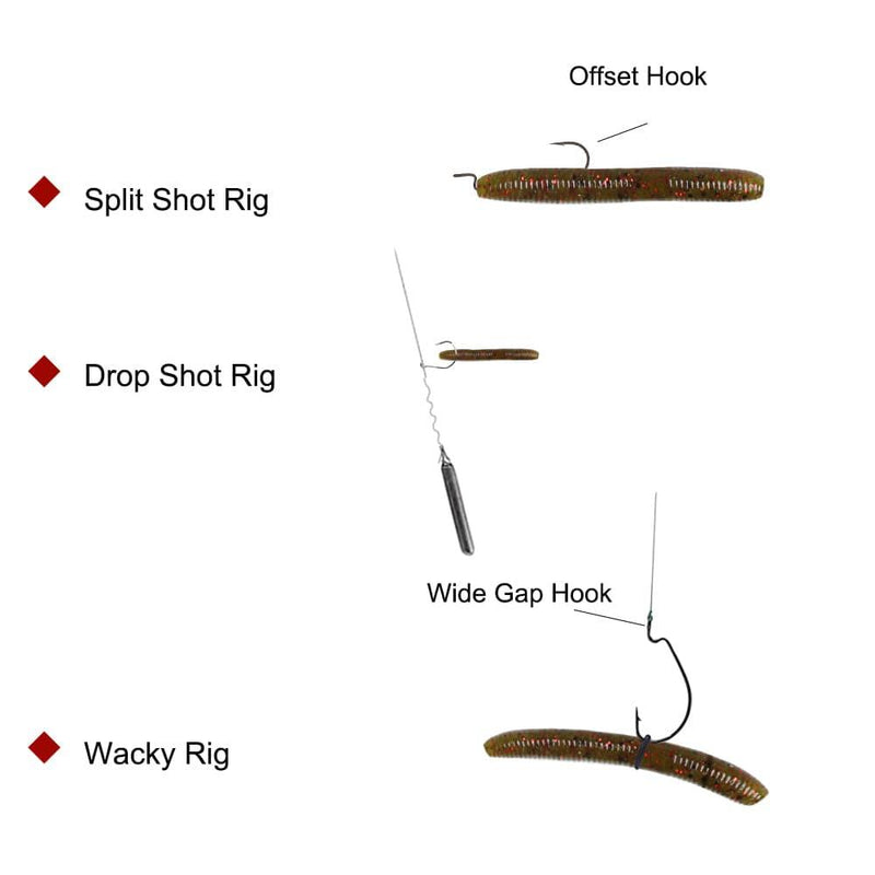 Dr.Fish 15pcs Ice Fishing Soft Worms 1.96''