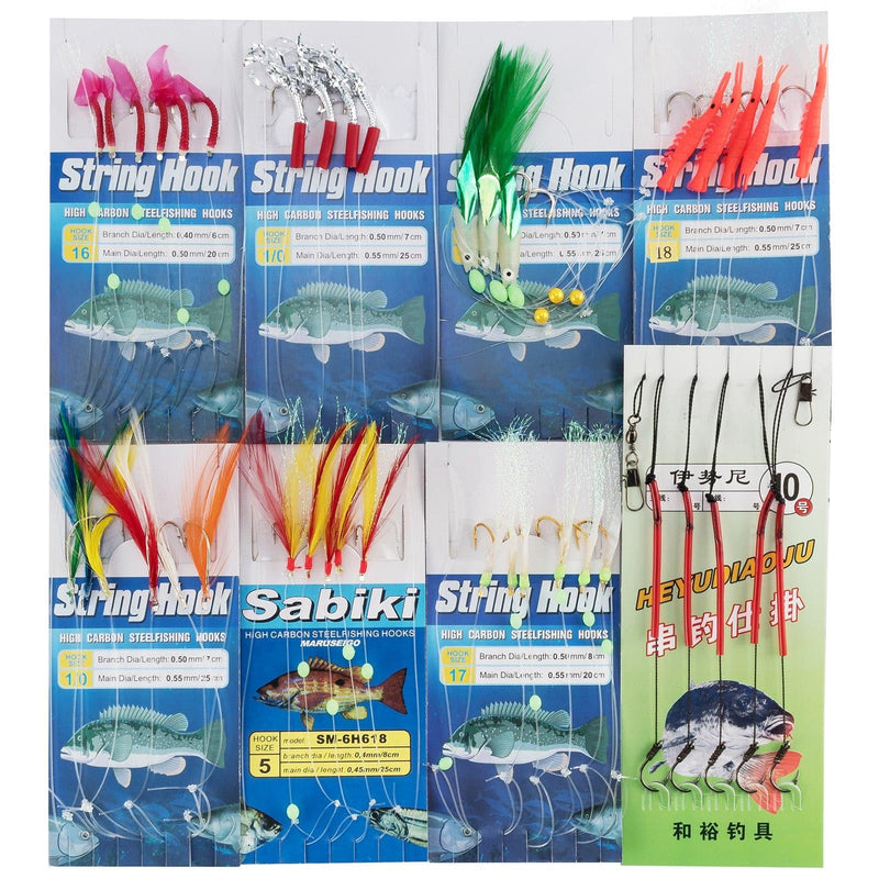 Dr.Fish 5/10 packs Mackerel Feathers Rigs - Dr.Fish Tackles