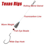 Dr.Fish 10pcs Pre-Tied Texas Rigs 1/8-3/8oz